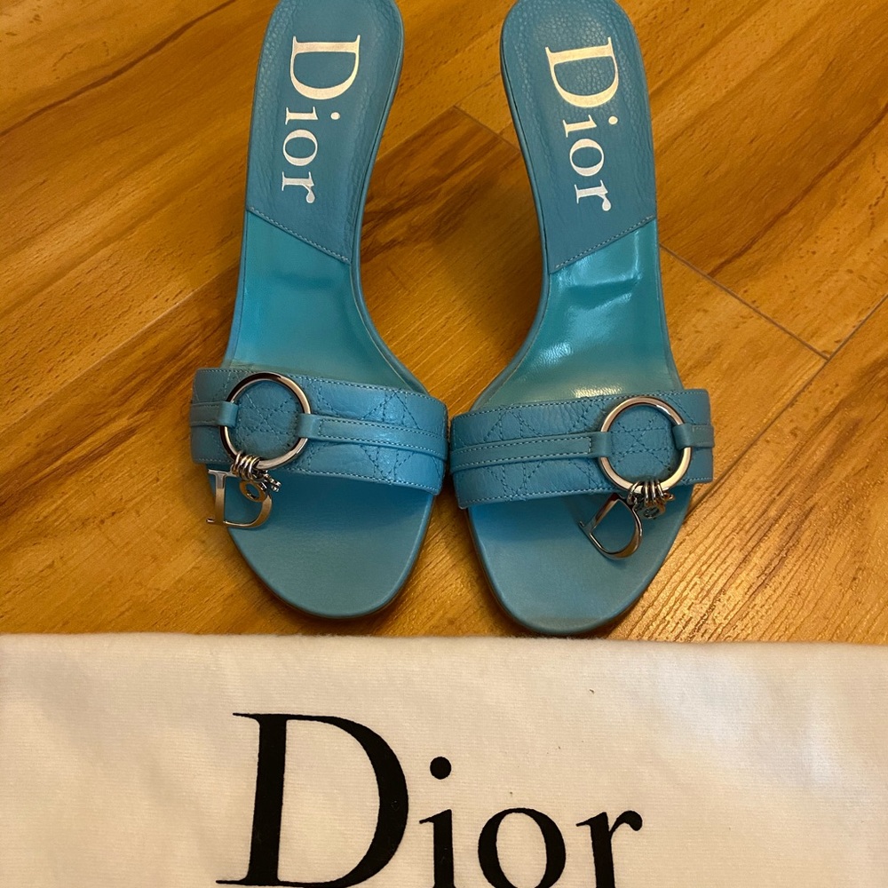 Auth Dior lady dior leather sandals
